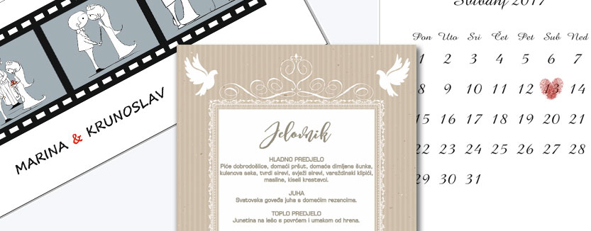 izrada menija i oznake za stolove