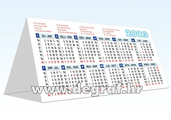 Stolni kalendar 2027